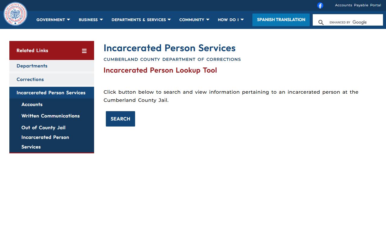 Cumberland County 72 hour booking inmate programs and services