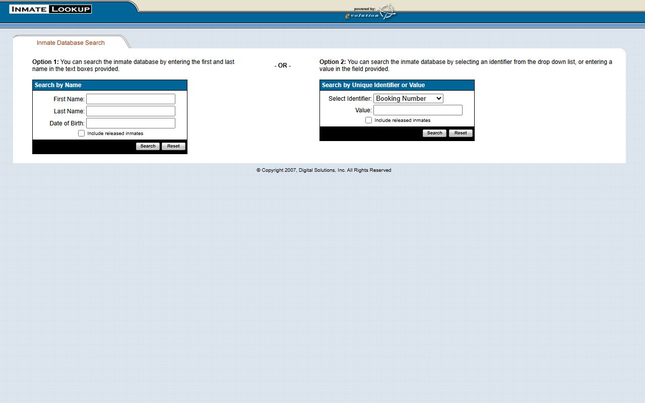 Salem County 72 hour booking inmate lookup search page